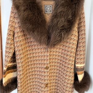 Double D Ranch Brown Fur Collar Jacket